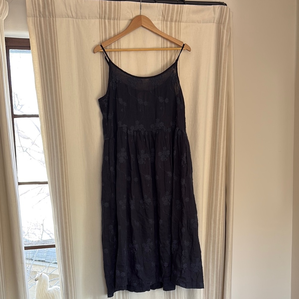 CP Shades Black Midi Sundress Sleeveless Spaghetti Strap